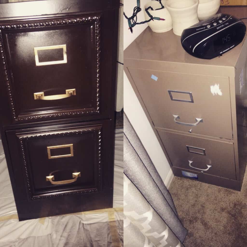 Before and After easy DIY File Cabinet makeover